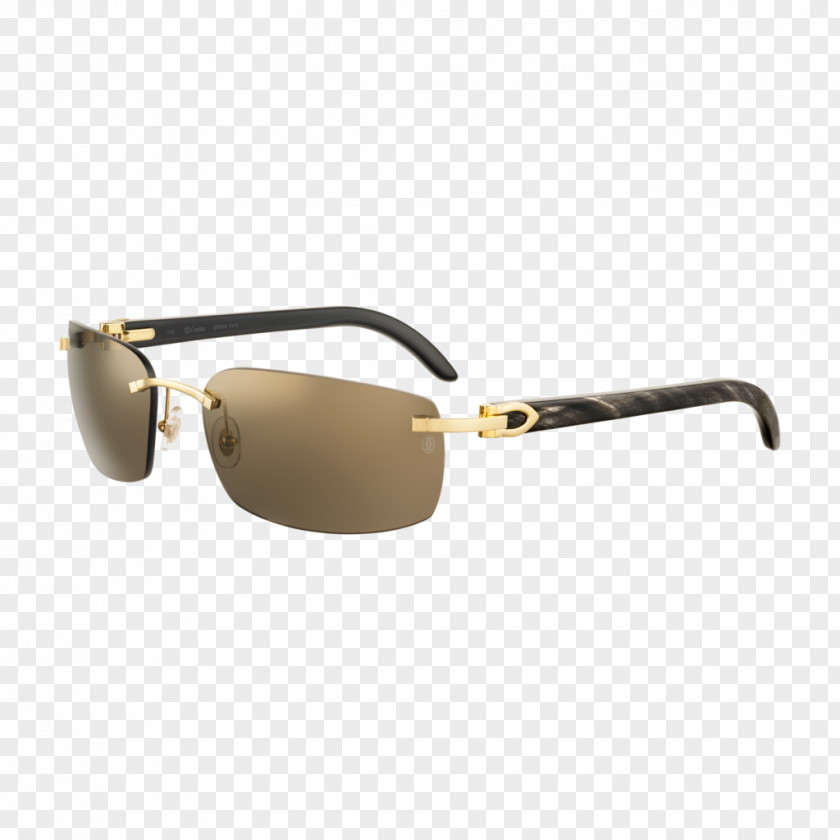 Hornrimmed Glasses Sunglasses Cartier Ray-Ban Gold PNG