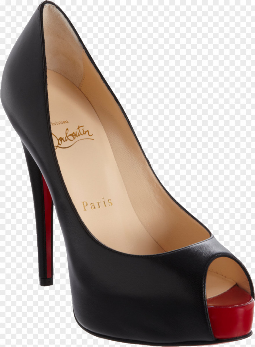 Louboutin Image Peep-toe Shoe Court High-heeled Footwear Patent Leather PNG