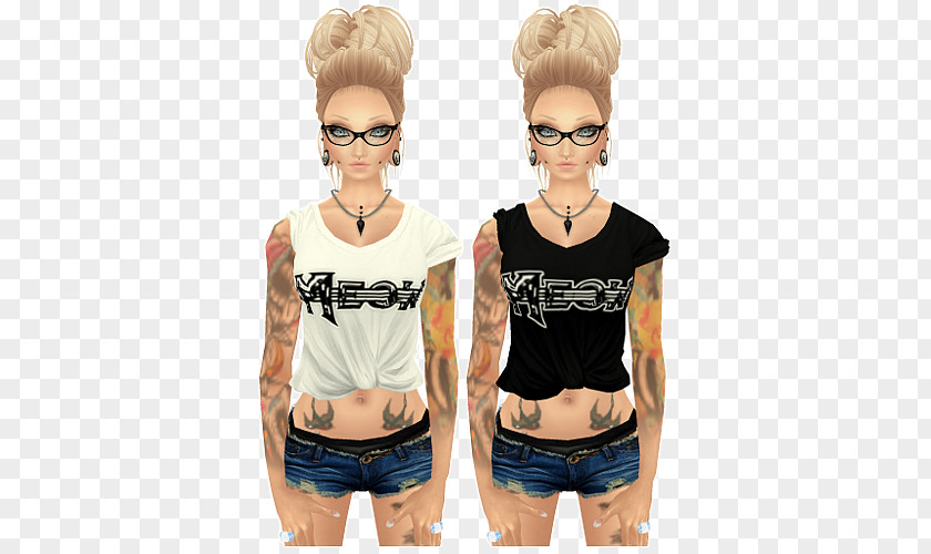 T-shirt Sleeve Wig Blond Blouse PNG