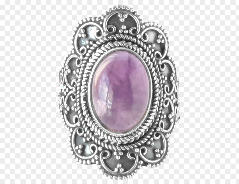 Purple Amethyst Body Jewellery Brooch PNG