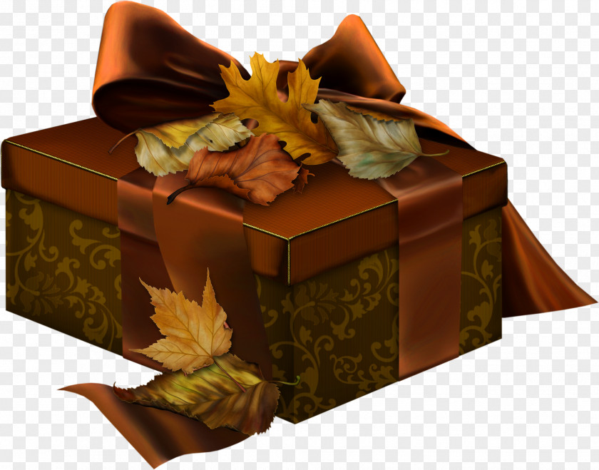 Exquisite Gift Wrapping Autumn Box Clip Art PNG