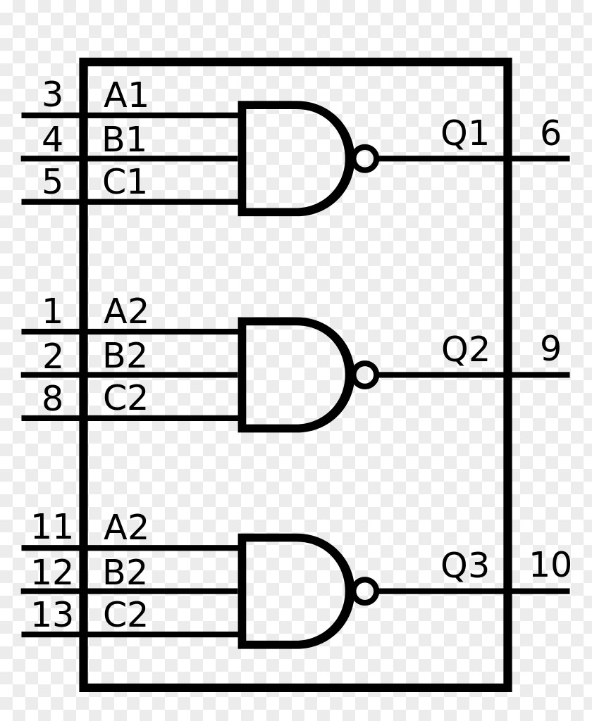 Functional Integrated Circuits & Chips Electronics NOR Gate Pinout PNG
