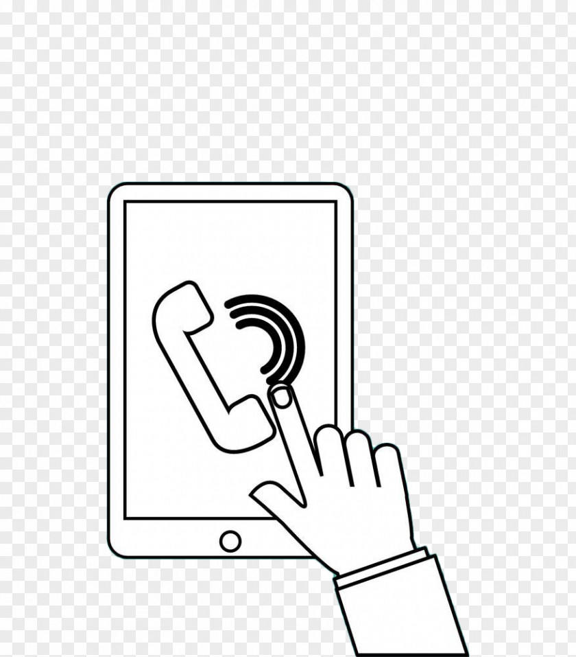 Simple Hand Mobile Phone Dialing Clip Art PNG