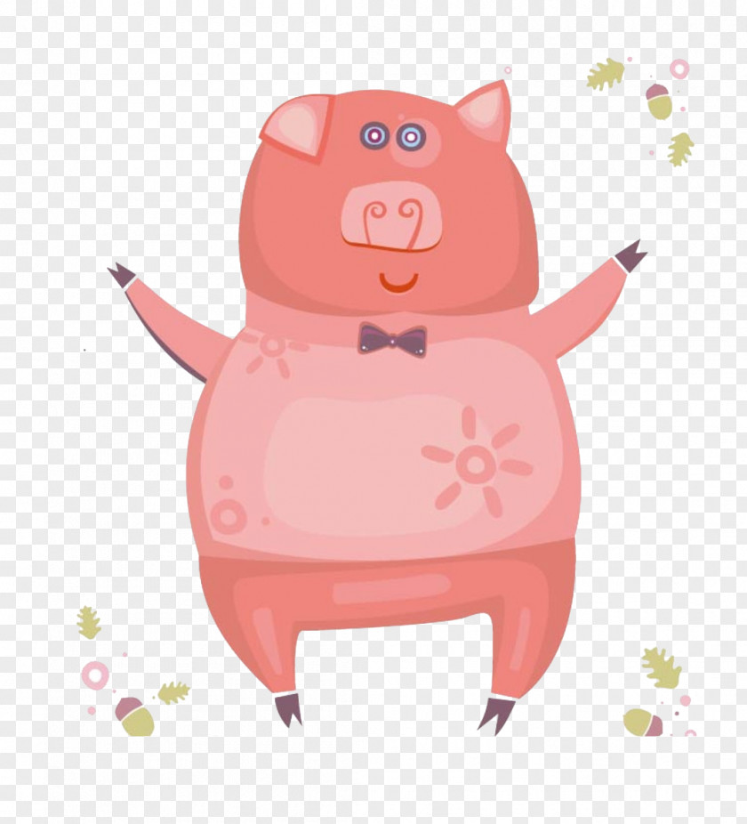Spiral Pig Nose Pink Domestic Cartoon Illustration PNG