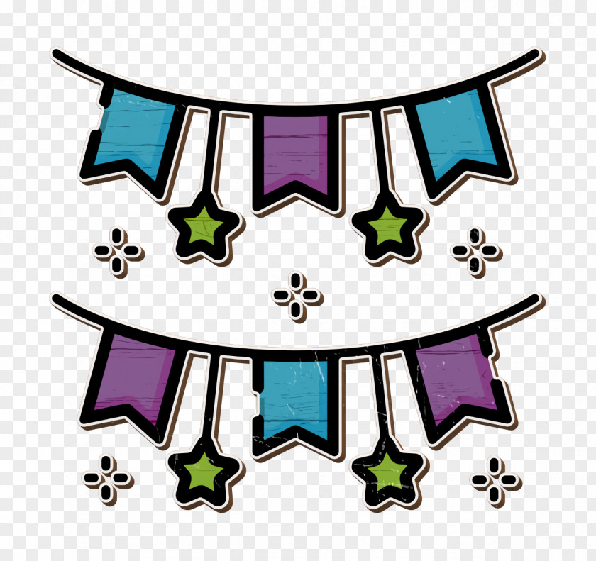 Night Party Icon Garland PNG