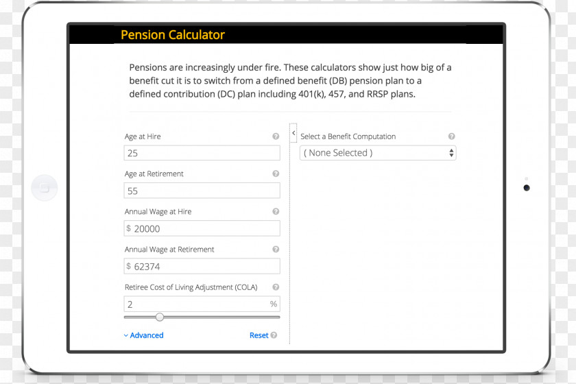 Pension Computer Program Web Page Screenshot Line PNG