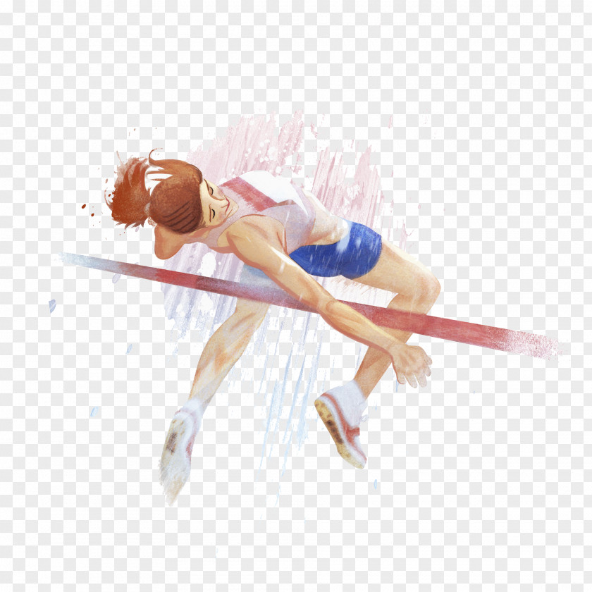 A Woman Jumper In High Jump Jumping Drawing Athlete PNG