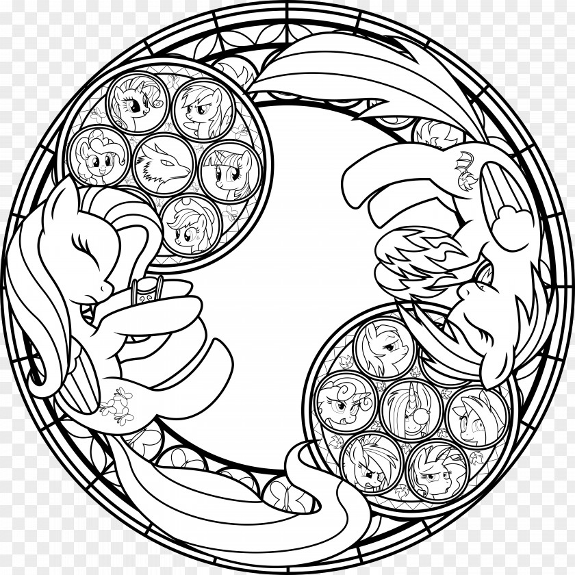 Color Halo Staining Line Art Stained Glass Drawing PNG