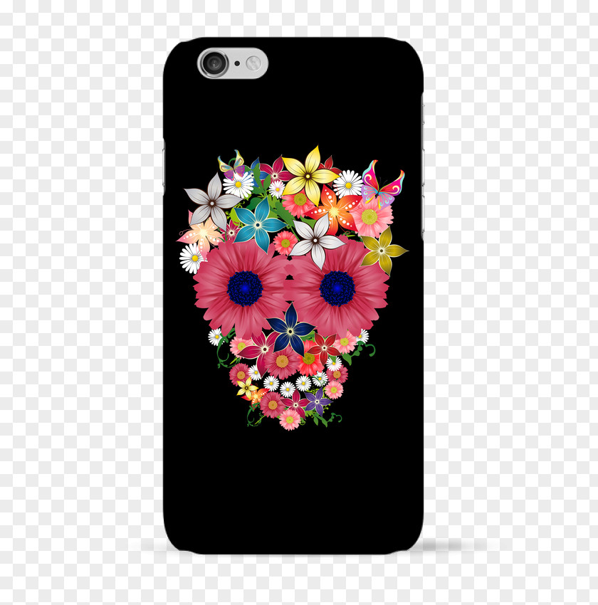 Skull IPhone 6 Calavera Floral Design T-shirt PNG