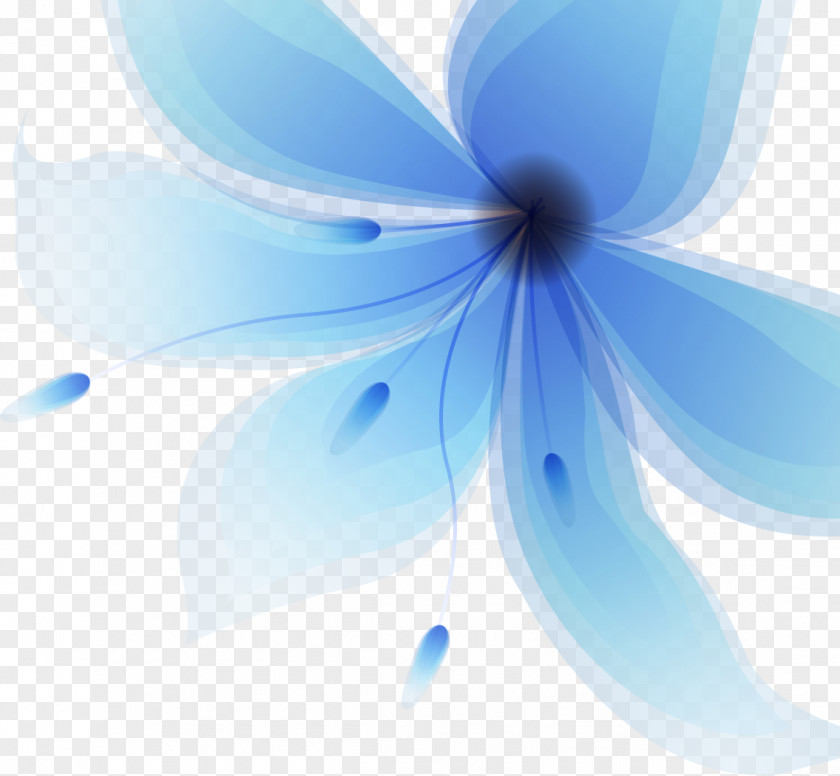 Large Blue Flowers Light Flower PNG