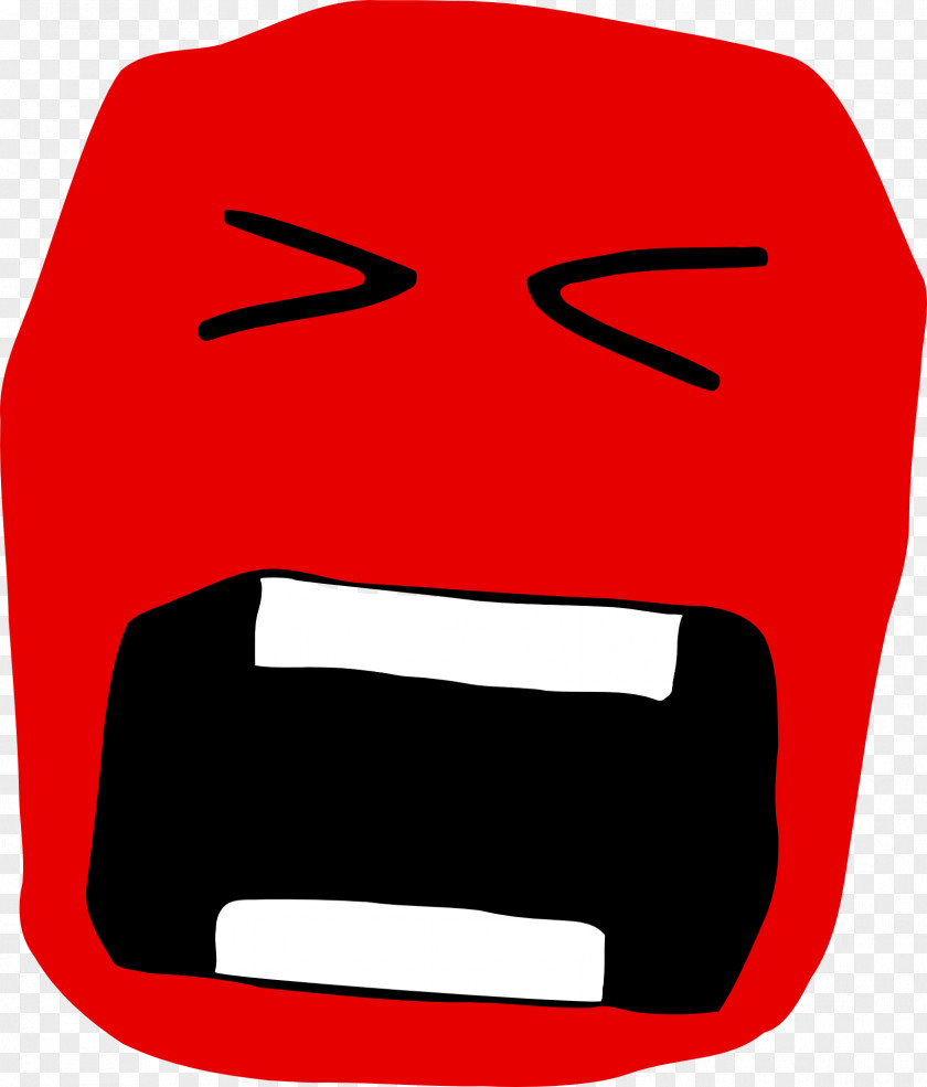 Red Screaming Face Smiley Clip Art PNG