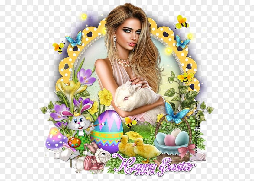 Easter Elements Lilac Violet Photomontage PNG