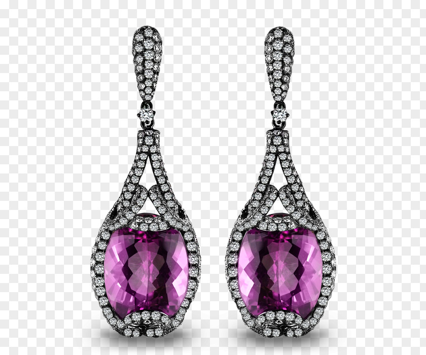 Jewellery Earring Amethyst Diamond PNG
