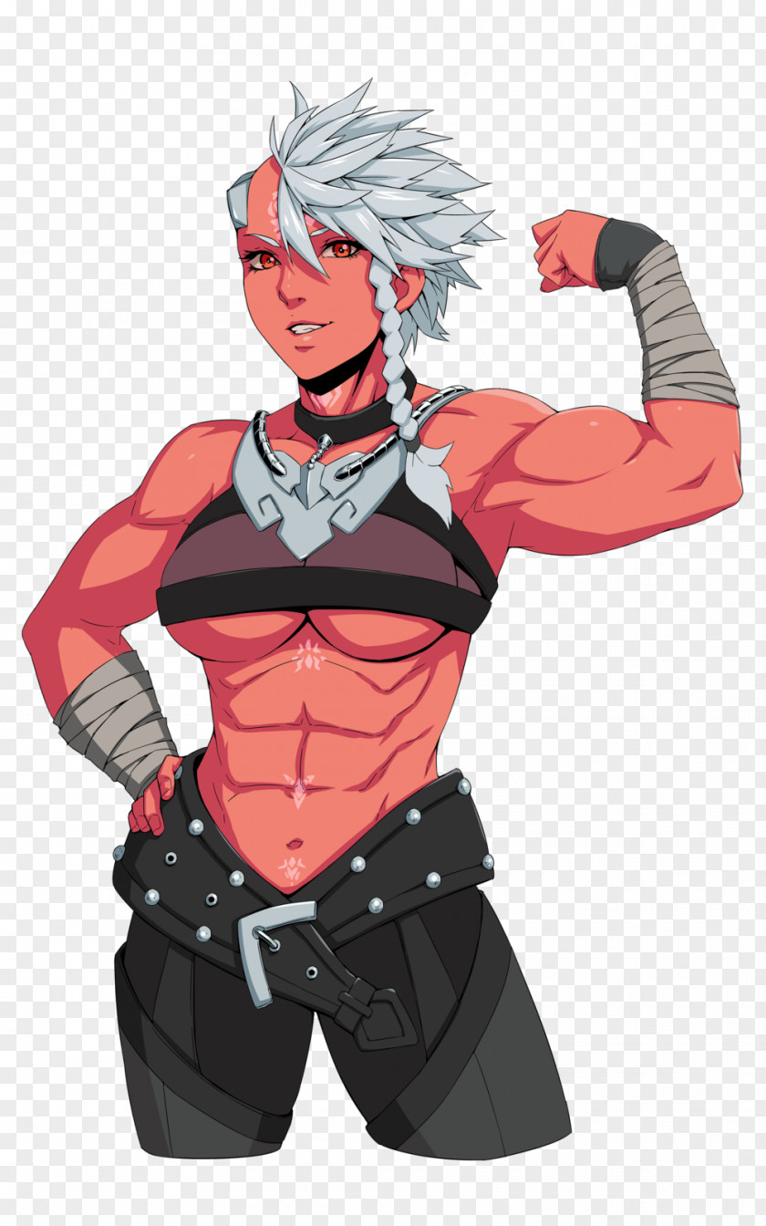 Flex Muscle Female Comic Book Character PNG