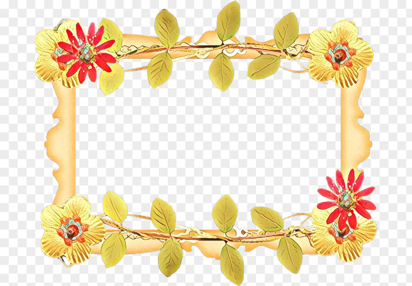 Plant Yellow Floral Background Frame PNG
