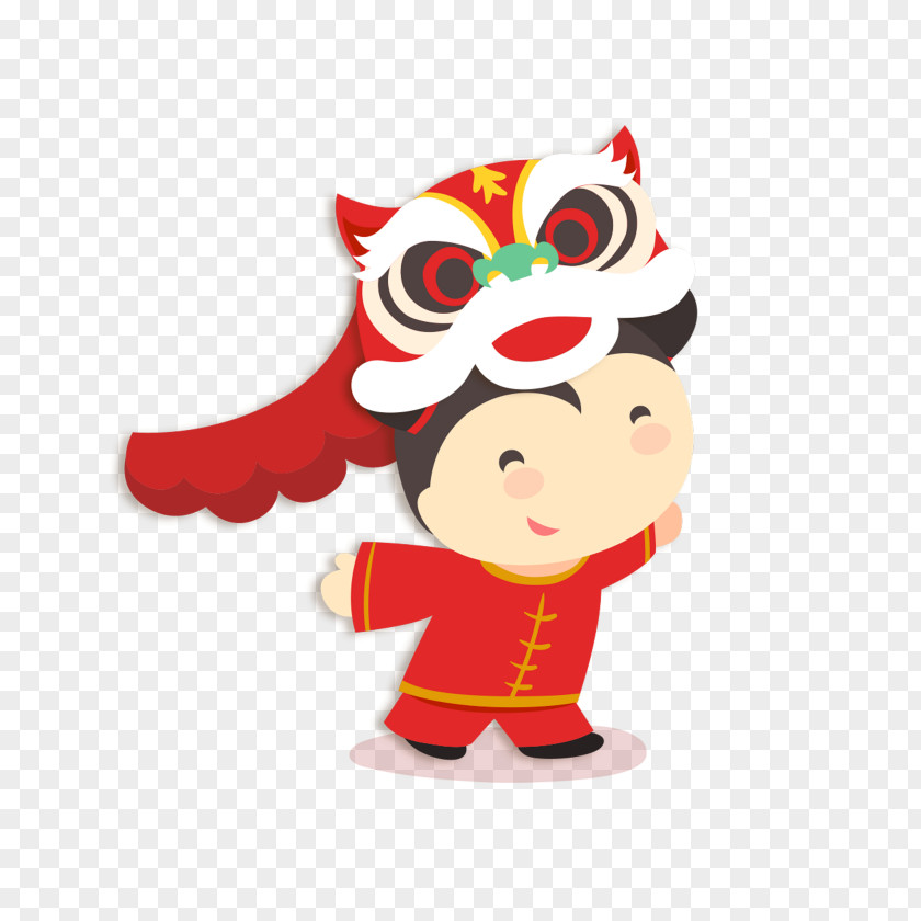 Cartoon Dragon And Lion Dance Elements Chinese New Year Clip Art PNG