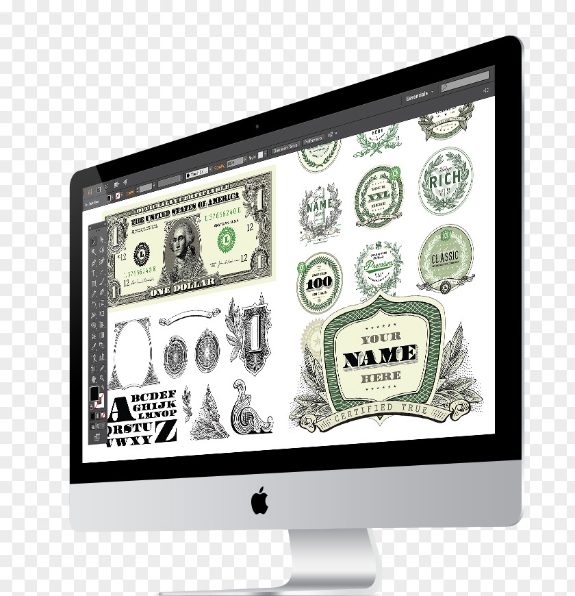 Dollar Bill Templates Clip Art Vector Graphics Image Drawing United States One Hundred-dollar PNG