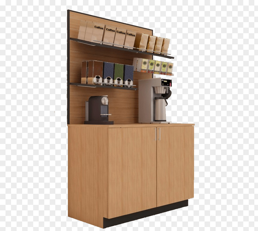 Merchandise Display Stand Coffee Cafe Cabinetry Shelf Office PNG