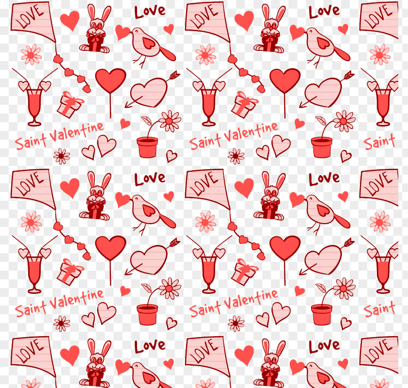 Pink Seamless Background Valentine's Day Element Vector Material PNG