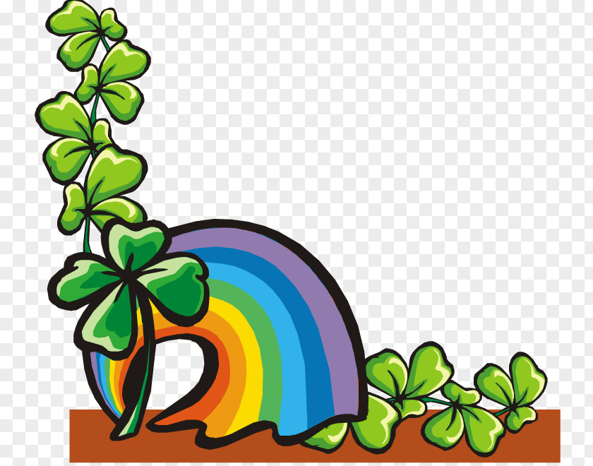 Some Clover Four-leaf Rainbow Green PNG