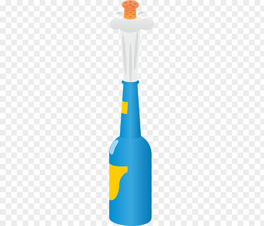 Blue Wine Bottle Sparkling Champagne PNG