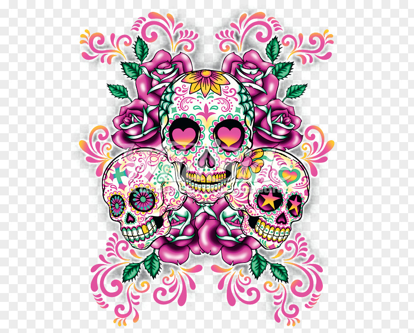 Sugar Skulls Calavera Skull Day Of The Dead Pastel Desktop Wallpaper PNG
