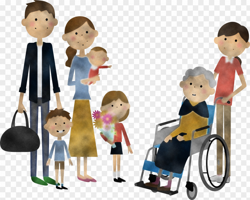Cartoon Wheelchair Sharing Job Child PNG
