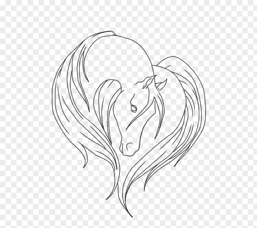 Horse Line Art Drawing Sketch PNG