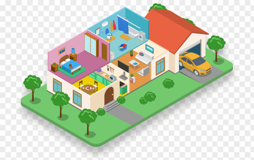 House Isometric Projection Interior Design Services PNG