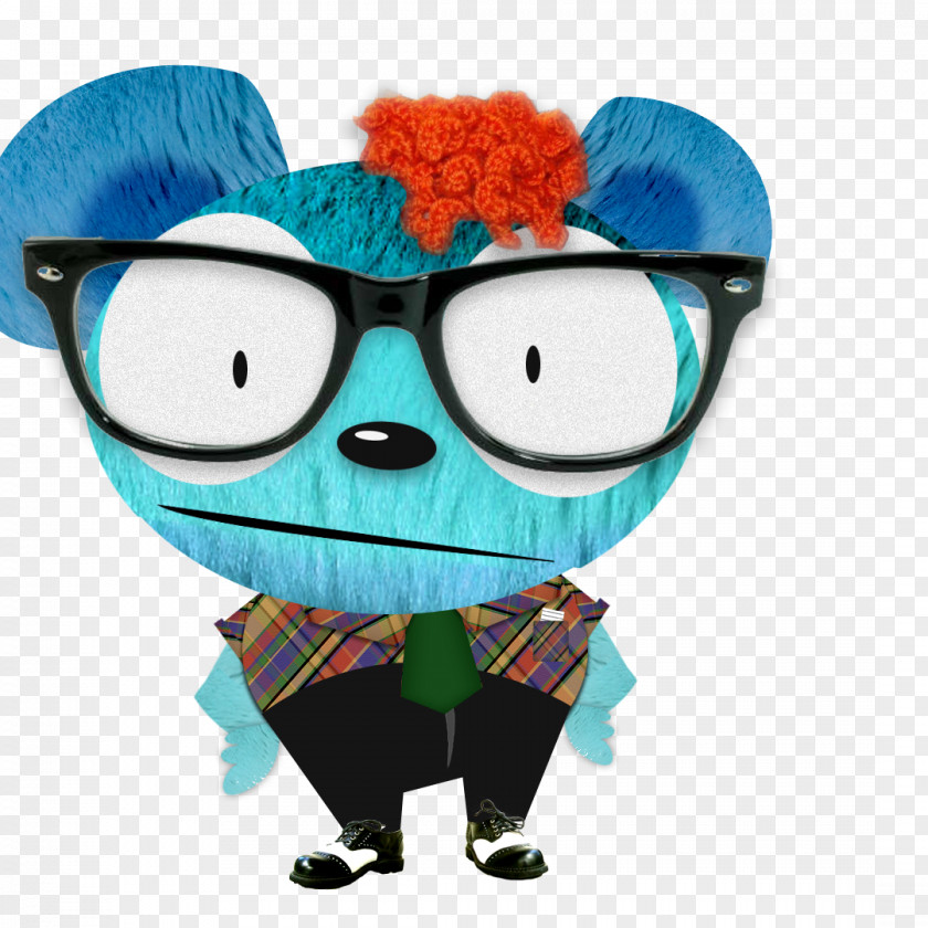 Pimple Glasses Animated Cartoon Turquoise PNG