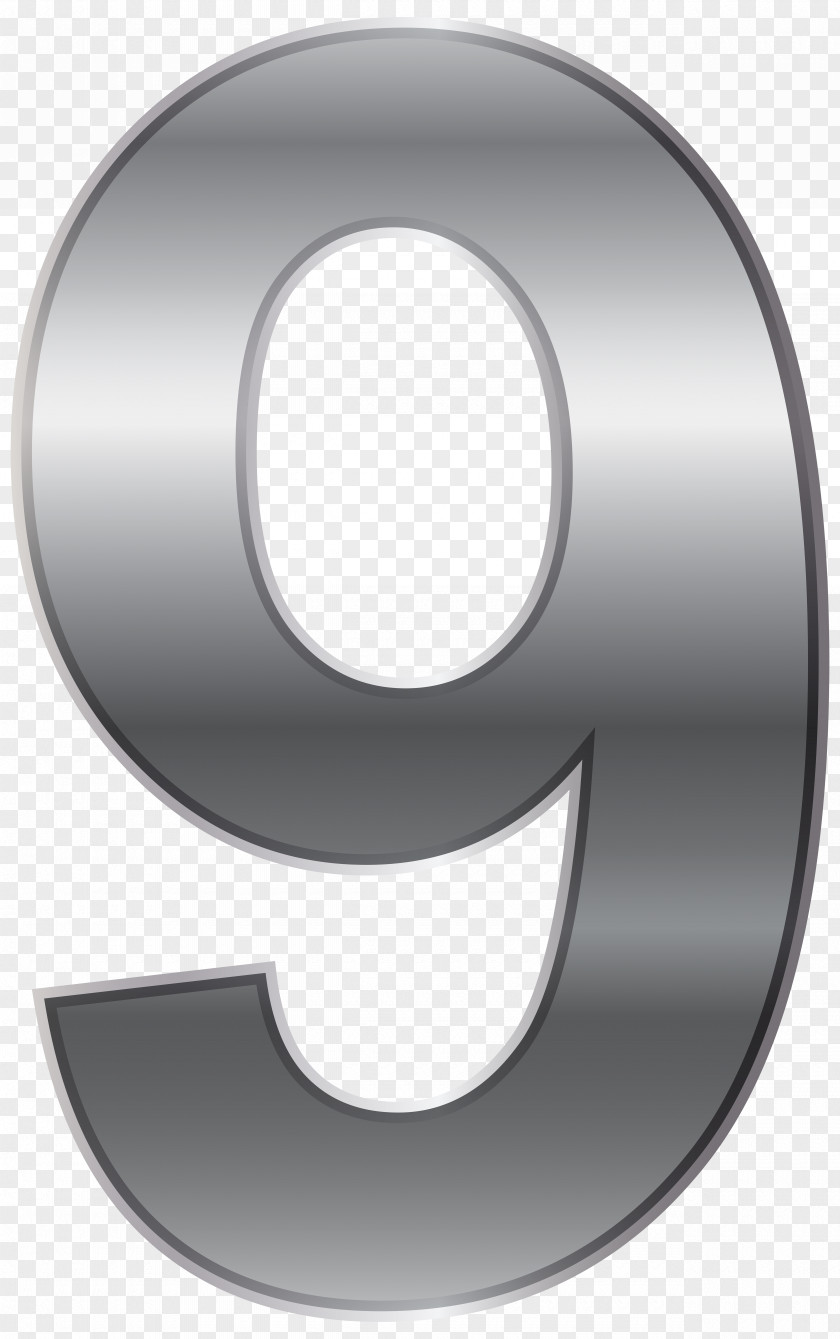 Silver Number Nine Transparent Clip Art Image Black And White Circle PNG
