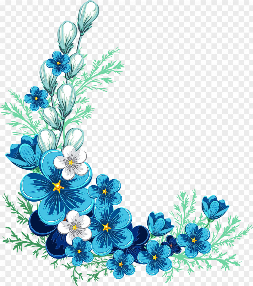 Blue Flower Frame PNG