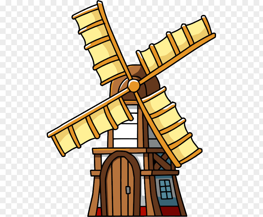 Hand-painted Vintage Windmill Netherlands Wind Turbine Mill Clip Art PNG