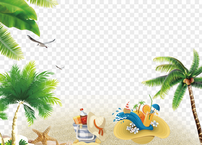 Summer Beach Resort Background Wallpaper PNG