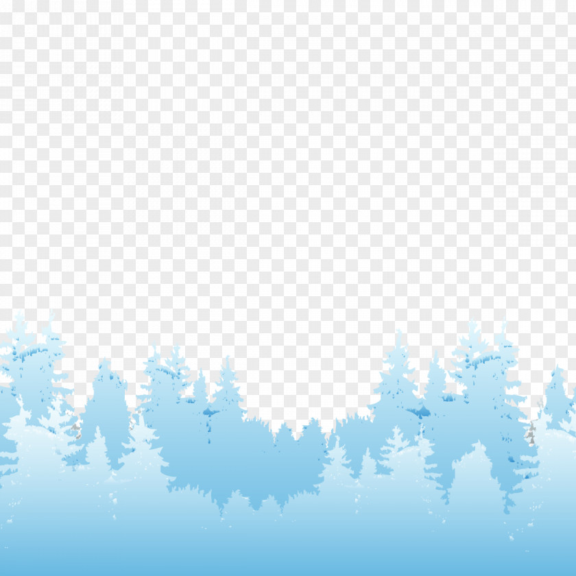 The Depths Of Winter Forest Trees Silhouette Blue Sky Daytime Wallpaper PNG