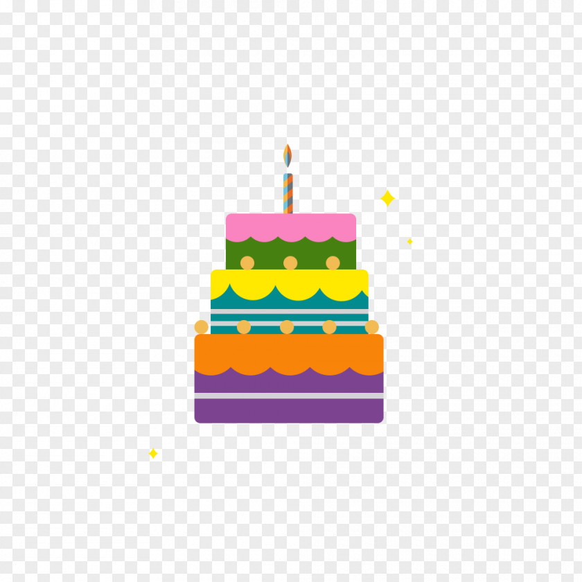 Flat Birthday Cake PNG