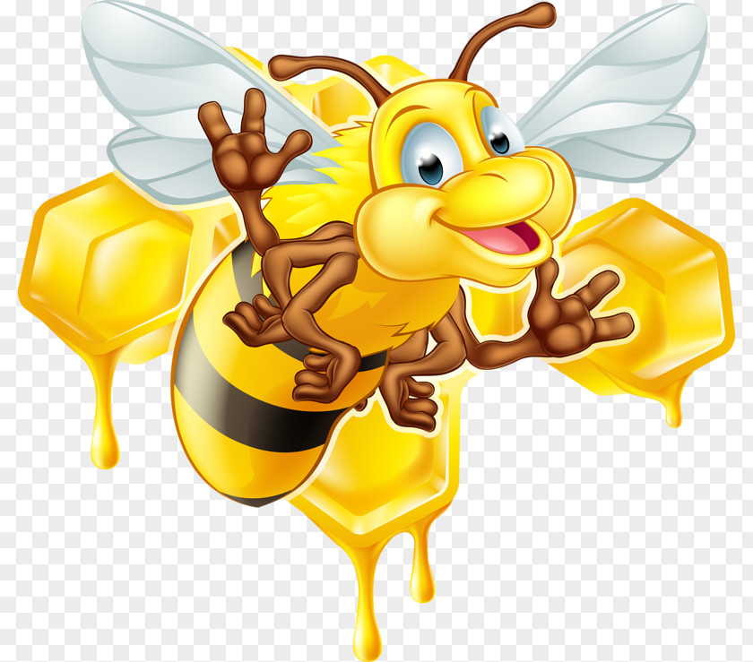 Industrious Bees Honey Bee Illustration PNG