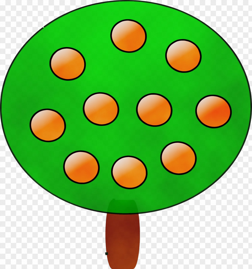 Polka Dot Green Apple Tree Drawing PNG