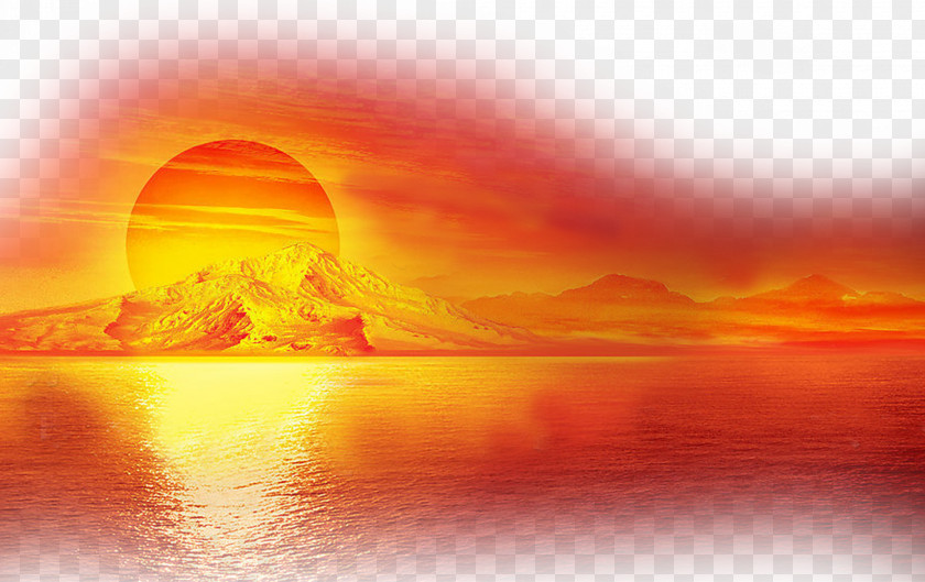 Sunrise At Sea Decoration Pictures PNG