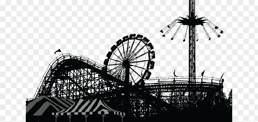 Amusement Park Ferris Wheel Roller Coaster PNG