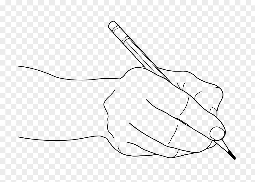 Hand With Pencil Thumb Drawing /m/02csf Line Art Clip PNG