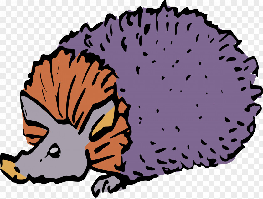Hedgehog Mammal Purple Cartoon Animal PNG