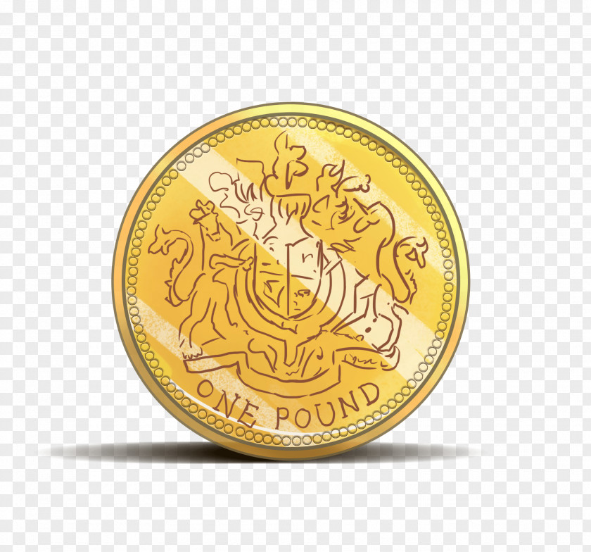London Eye Metal Coin Money Gold Currency PNG