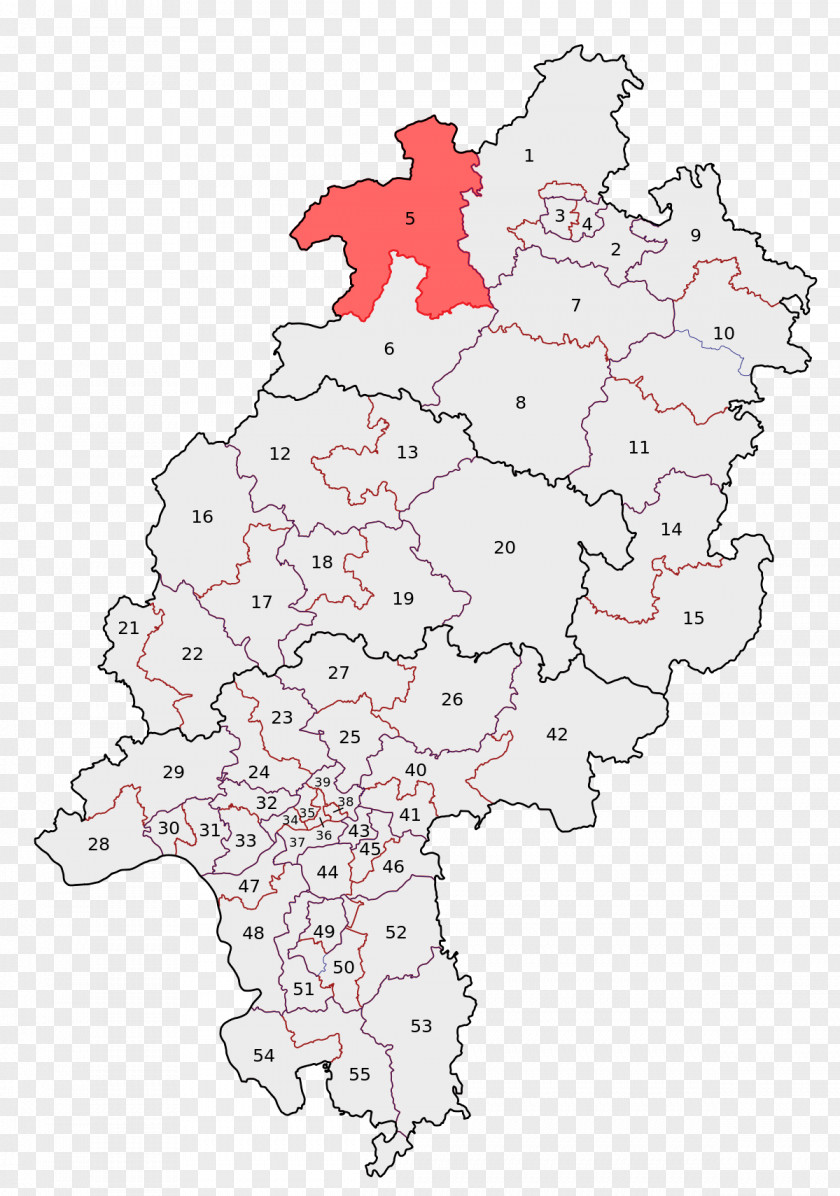 Map Of Germany Wahlkreis Waldeck-Frankenberg I Landtag Hesse Electoral District Hessian State Election, 2008 PNG