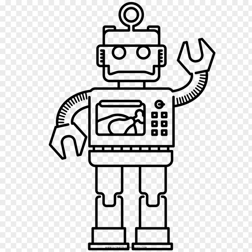 Robot Coloring Book Drawing Automaton PNG