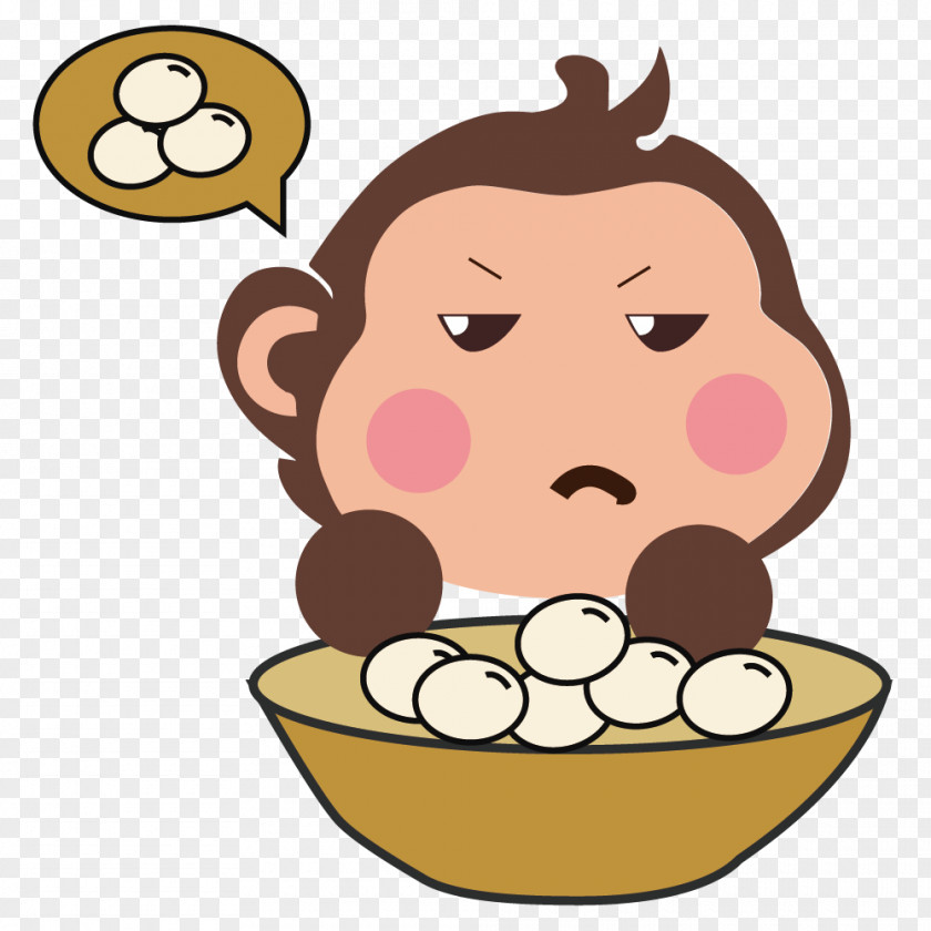 The Monkey To Eat Balls Chinese New Year Cartoon PNG