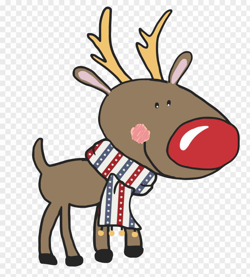 Long Deer Reindeer Christmas New Year Clip Art PNG