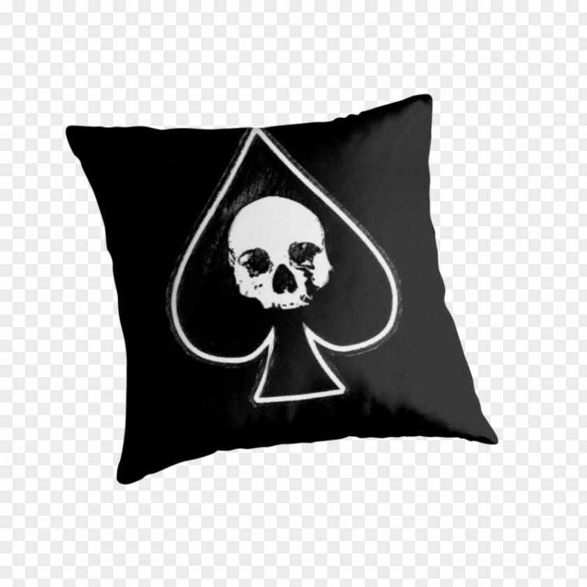 Ace Spade Throw Pillows Cushion Skull Font PNG