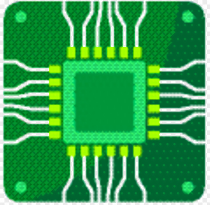 Circuit Component Technology Green Background PNG