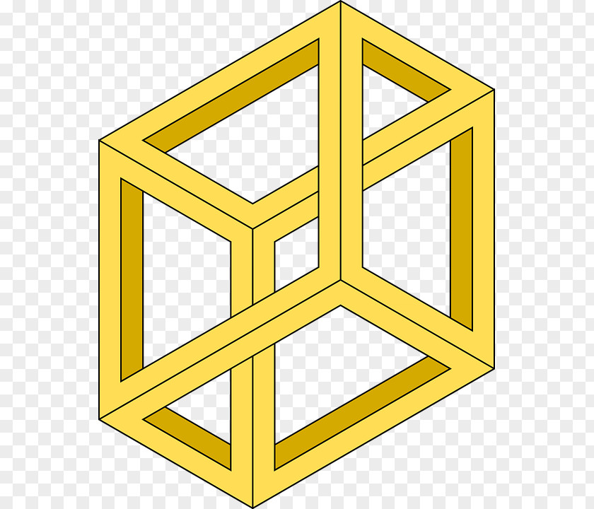 Cube Penrose Triangle Optical Illusion Impossible Object PNG